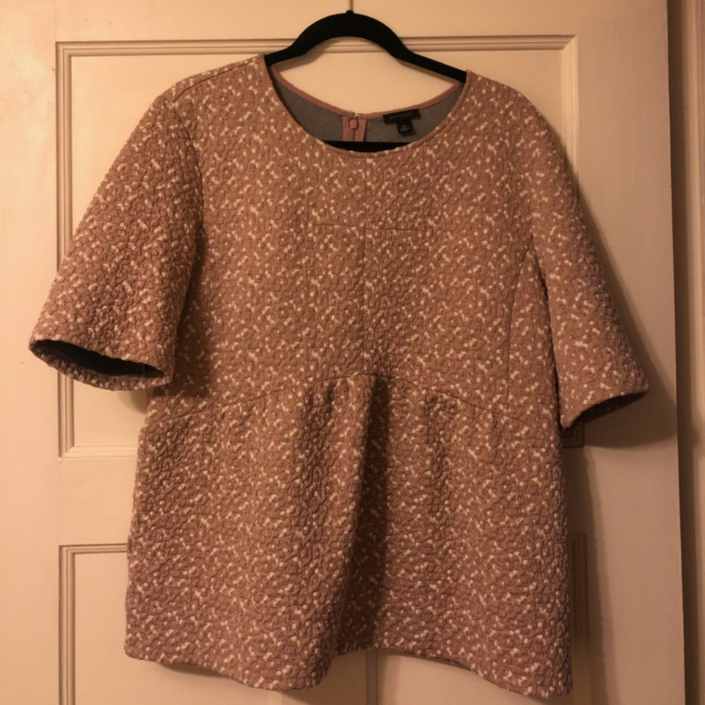 Ann Taylor Textured Peplum Top